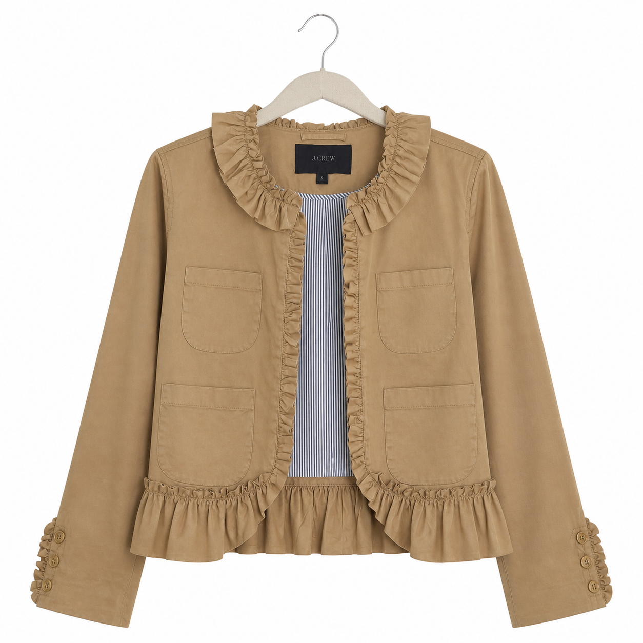 Veston volantée J.CREW beige - image générée par IA
