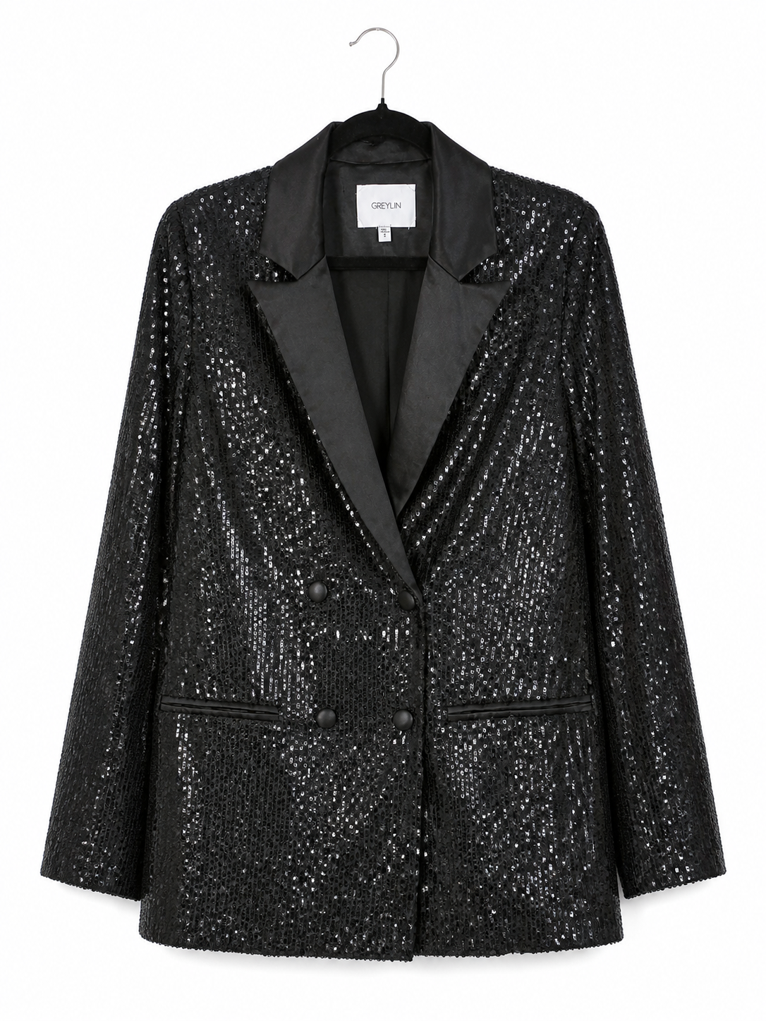 Blazer à sequins Greylin noir - image générée par IA