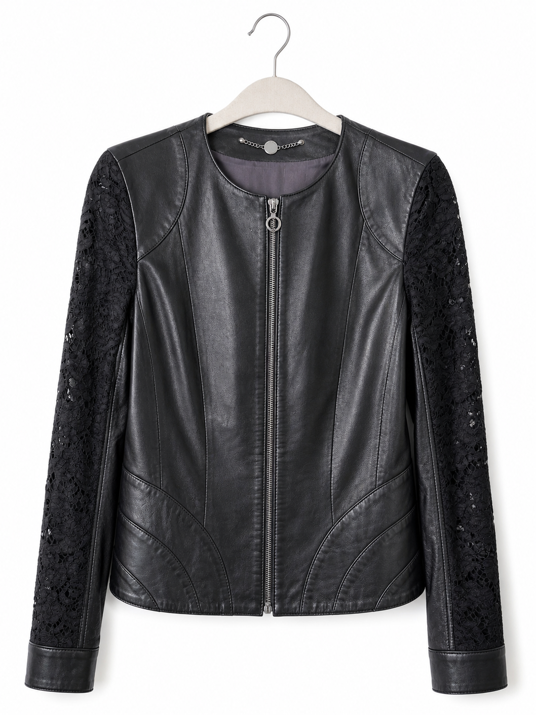 Veste en cuir MARCCAIN noire - image générée par IA