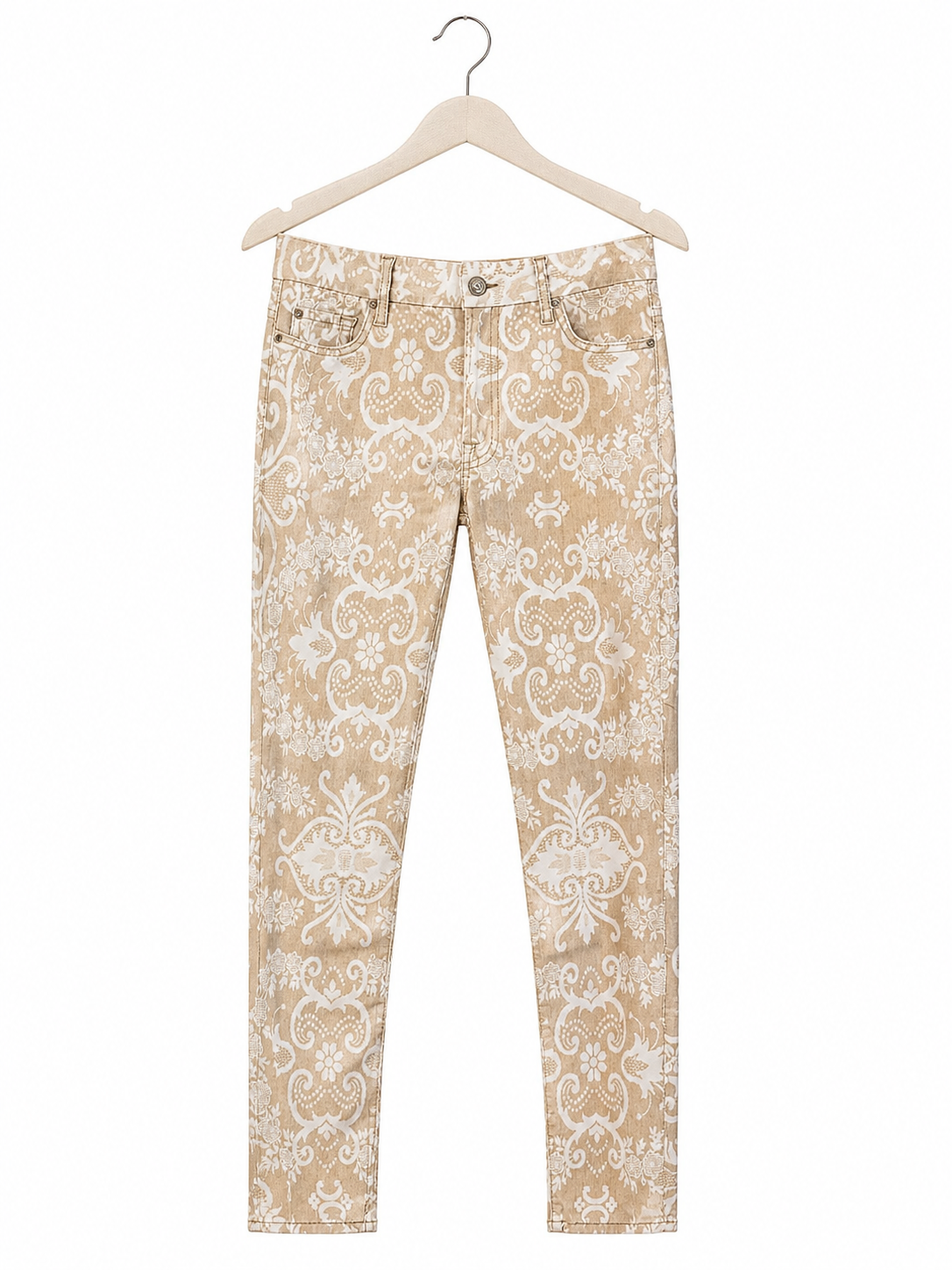 Pantalon imprimé 7 For All Mankind beige - image générée par IA